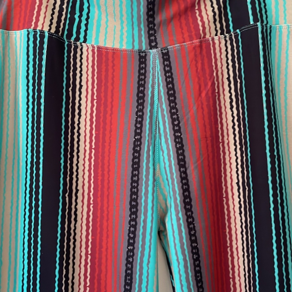 Crazy Train Multicolor Stripe Pull On Stretch Fla… - image 4
